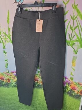 Quince Skinny Fit Ponte Knit Pants In Gray Or Navy Blue